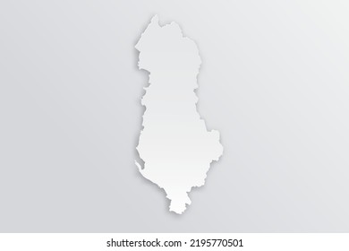 Albania Map - World map International vector template with 3D, paper style including shadow and white color on grey background for design, education, infographic - Vector illustration eps 10