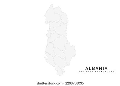 Albanien-Karte - Weltkarte - Internationale Vektorvorlage mit hochdetaillierter, grauer und grauer Linie einzeln auf weißem Hintergrund für Design - Vektorgrafik eps10