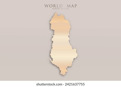 Albania Map - World map International vector template with 3D, gold luxury design including shadow on bright background for design, education, website, infographic - Vector illustration eps 10