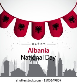 Albania national day vector template. Modern design for web banner or print.