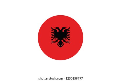 Albania Flag Circle Shape Shadow National: vector de stock (libre de