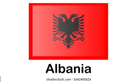Albania national flag, official colors and proportion correctly.