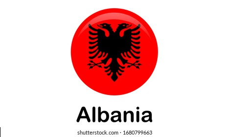 Albania national flag, official colors and proportion correctly.