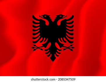 Albania national flag soft waving background illustration