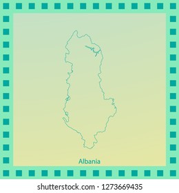  Albania outline map