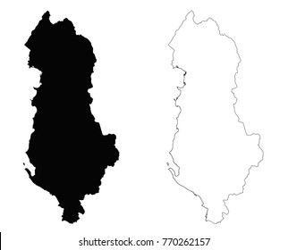 Albania Map Vector Map Albania Map Stock Vector Royalty Free   Albania Outline Map Detailed Isolated 260nw 770262157 