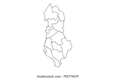 Albania Outline Map Detailed Isolated Vector Stock Vector Royalty Free   Albania Outline Map Detailed Isolated 260nw 795774379 