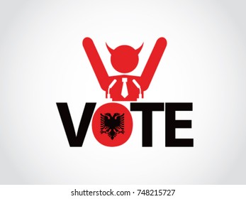 Albania Podium Corrupt Politician Celebrate Vote