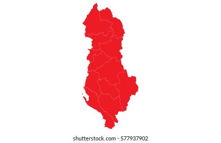 albania red map