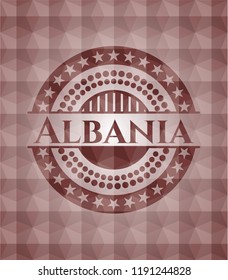 Albania red seamless geometric emblem.