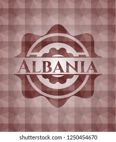 Albania red seamless polygonal badge.