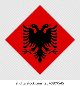 Albania rhombus flag. Vector illustration.