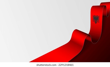 Albania ribbon flag background. Element of impact for the use you want to make of it.
