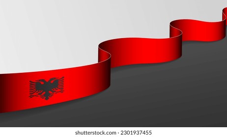 Albania ribbon flag background. Element of impact for the use you want to make of it.