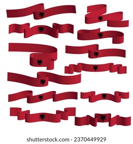 albania ribbon flag vector element