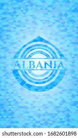 Albania sky blue mosaic emblem