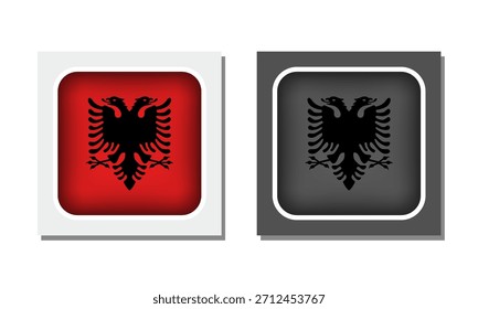 Symbol für abgerundete Flagge in Albanien