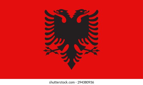 Albania state national flag. Vector EPS8