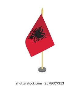albania table flag vector design illustration