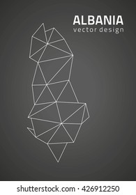 Albania vector contour  black map