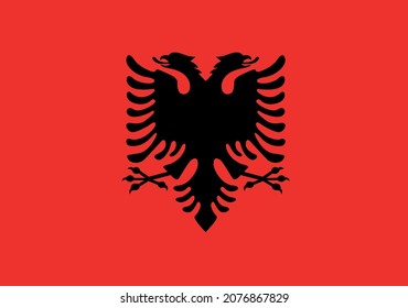 Bandera vectorial de Albania. Ilustración vectorial plana
