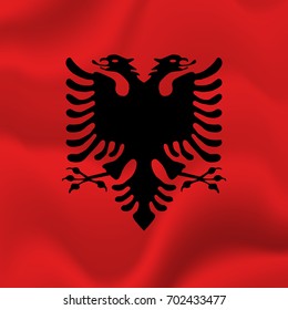Albania waving flag. Vector illustration.