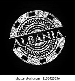 Albania written on a blackboard
