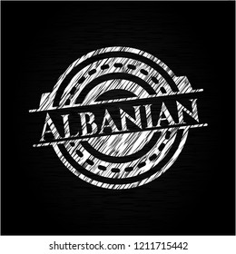 Albanian with chalkboard texture