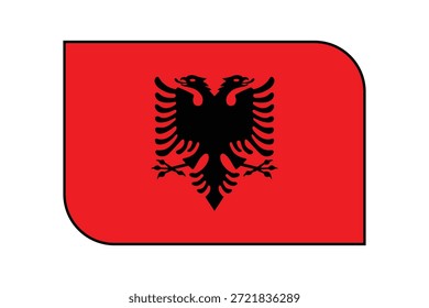 Albanian flag rounded corner vector albania official colors and proportions european country national ensign patriot symbol