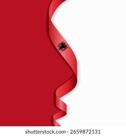 Albanische Flagge wellig abstrakten Hintergrund Layout. Vektorgrafik.