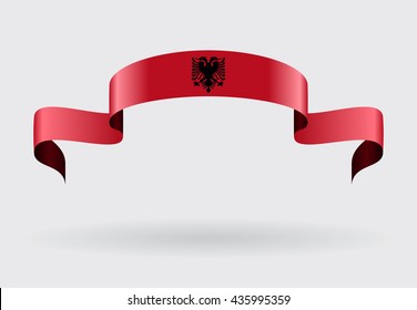 Albanian flag wavy abstract background. Vector illustration.