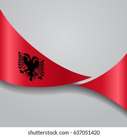 Albanian flag wavy abstract background. Vector illustration.