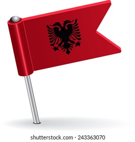 Albanian pin icon flag. Vector illustration Eps 8.