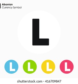 Albanian sign icon.Money symbol. Vector illustration.
