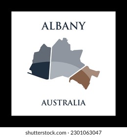 Albany City Map Geometric Creative Logo