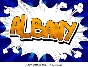 Albany - Comic book style word