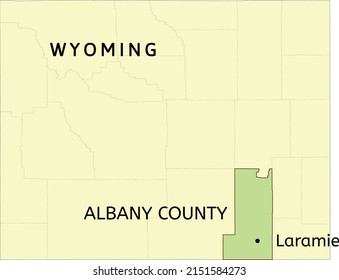 Albany County And City Of Laramie Location On Wyoming State Map