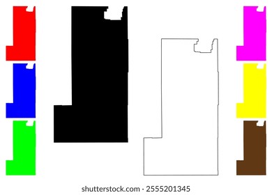 Albany County, State of Wyoming (U.S. county, United States of America, US) map vector illustration, scribble sketch map