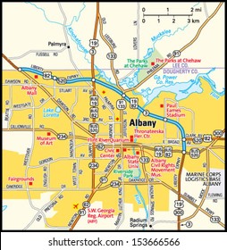 Albany, Georgia area map
