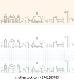 Albany Hand Drawn Profile Skyline