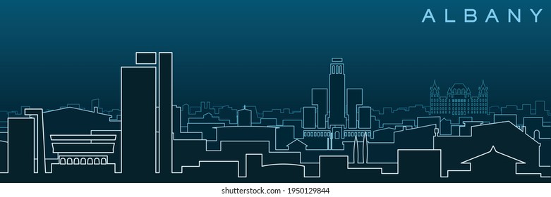 Albany Multiple Lines Skyline and Landmarks
