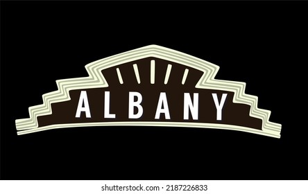 Albany New York with black background 