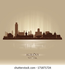 Albany New York city skyline vector silhouette illustration