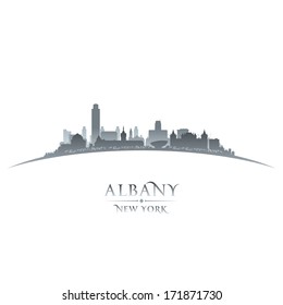 Albany New York city skyline silhouette. Vector illustration