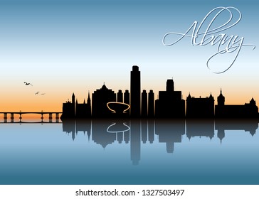 Albany skyline - New York, United States of America, USA - vector illustration