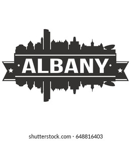 Albany Skyline Silhouette Design City Vector Art
