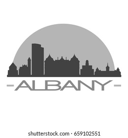 Albany Skyline Silhouette Skyline Stamp Vector City Design