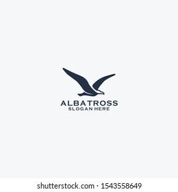 Albatroos silhouette logo design vector