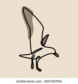 Albatros bird animal oneline continuous line art premium vector