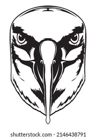 Albatros face vector iilustration in hand drawn style, perfect for tshirt and mascot design